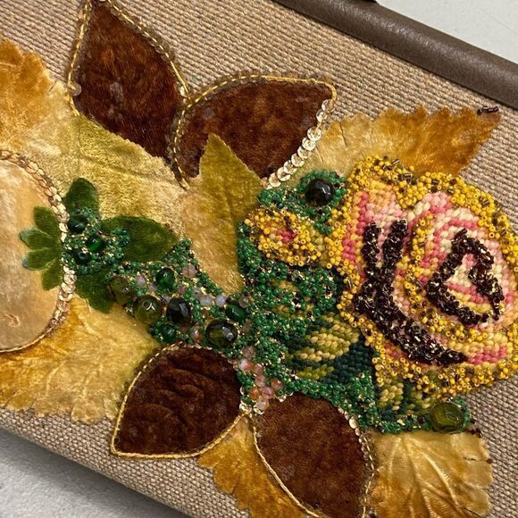 Vintage Caron of Houston beaded floral 60s 70s handbag g02 - Picture 4 of 8